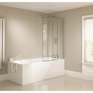 April Products April Prestige 4 Panel Bath Screen, 965mm Wide, 1500mm High, 6mm Glass Right Hand
