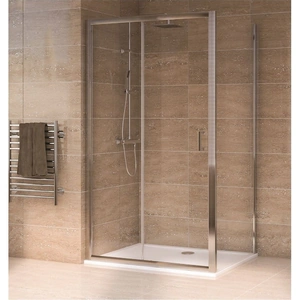 Aqualux Sliding Door 1200 x 800mm Shower Enclosure and Tray Package