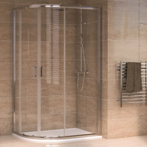 Aqualux Offset Quadrant Left Hand Shower Enclosure and Tray Package - 1000 x 800mm (6mm Glass)