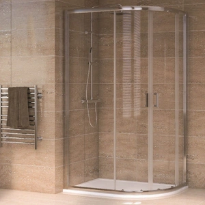 Aqualux Offset Quadrant 1200 x 800mm x 1900mm RH Shower Enclosure and Tray 35mm Package