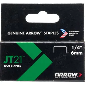 Arrow Staples for JT21 / T27 Staple Guns 6mm Pack of 1000