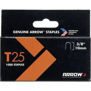 Arrow T25 Wiring Staples 10mm Pack of 1000