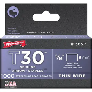 Arrow T30 Staples 8mm Pack of 5000