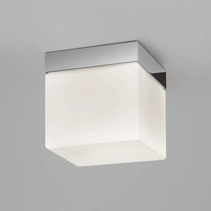 Astro Lighting Sabina 1 Light Square Bathroom Ceiling Light Polished Chrome, White Glass IP44, E27