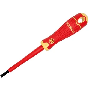 View product details for the BAHCOFIT Insulated Screwdriver Slotted Tip 4.0 x 100mm