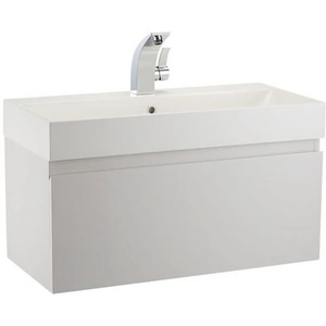 Bathstore Mino 800mm Basin & Wall Mounted Vanity Unit - White Gloss