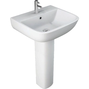 Bathstore Cedar 520mm White Basin and Pedestal