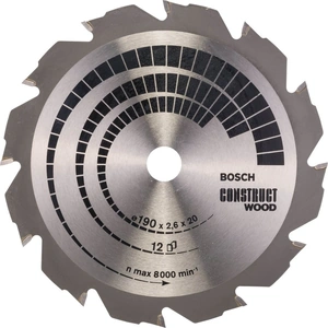 Bosch Professional Bosch Construct Wood Cutting Saw Blade 190mm 12T 20mm