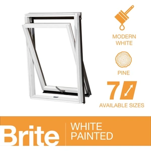 Brite Roof Window White Painted Centre Pivot - (55x78cm)