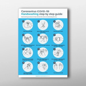 BSO COVID19 Guide to Handwashing A4 Removable Self Adhesive Vinyl Poster