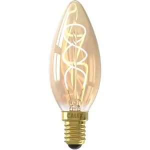 Calex Filament Flex Candle B35 Gold E14 Dimmable 136 Lumen Warm White Decorative Light Bulb
