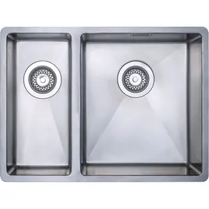 Carysil 1.5 Bowl Inset/Undermount Steel Kitchen Sink - RH Main Bowl