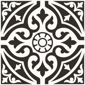 Ceramica Impex Devonstone Black Patterned Porcelain Floor Tile 330 X 330mm - Pack of 13 - GS-D4864