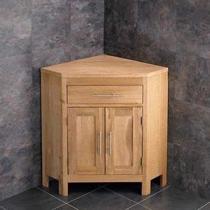 Click Basin Large Storage Solid Oak Double Door Corner Vanity Unit 780mm wide Alta