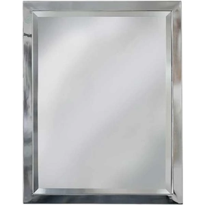 Click Basin Stainless Steel Framed Bathroom Mirror 450mm Square Hand Crafted Wall Hung Mirror Monte