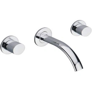 Icon Chrome Three Hole with Curved Spout Basin Mixer Tap ClickBasin 62351 Icon Tap