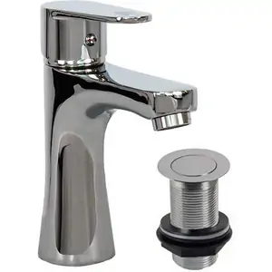 Low Chrome Tap with Unslotted Waste ClickBasin CB04010000