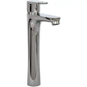 Stainless Chrome Tall Bathroom Mixer Tap for Freestanding Basin - 280mm Silver ClickBasin WF20030