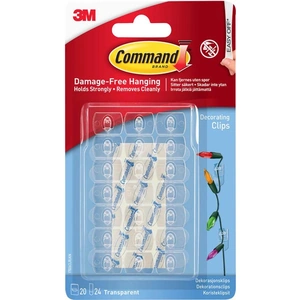 Command Adhesive Strip Decorating Clips Clear Pack of 20