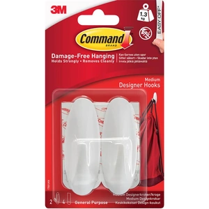 Command Adhesive Strip Designer Hook White M Pack of 2