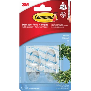 Command Adhesive Strip Hooks Clear M Pack of 2
