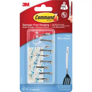 Command Adhesive Strip Wire Hooks Clear S Pack of 9