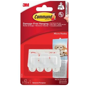 Command™ White Micro Hooks (Pack 3)