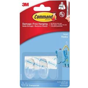 Command™ Clear Hooks with Clear Strips, Small (Pack 2)