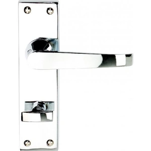 Dale Hardware Victorian Straight Satin Chrome Bathroom Lever On Backplate (Pair)