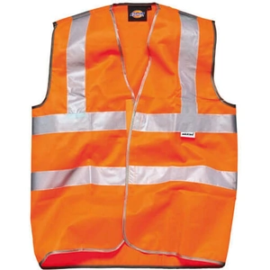 Dickies Hi Vis Safety Highway Waistcoat Orange M