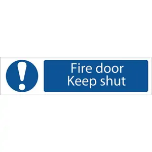 Draper Fire Door Keep Shut Sign 200mm 50mm Standard