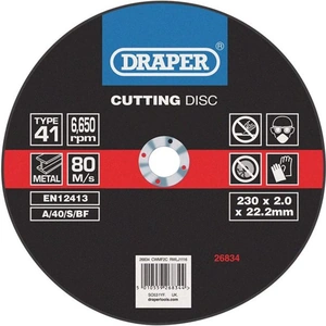 Draper Flat Metal Cutting Discs, 230 x 2 x 22.2mm