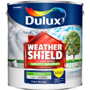 Dulux Paint Mixing Weathershield Smooth Masonry Paint Cornflower White, 5L