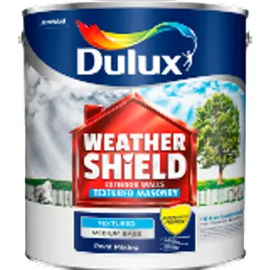 Dulux Paint Mixing Weathershield Textured Masonry Paint Cornflower White, 5L