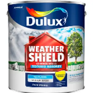 Dulux Paint Mixing Weathershield Textured Masonry Paint Cornish Cream, 5L