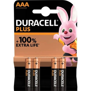 Duracell AAA Cell Plus Power 100% Batteries Pack of 4