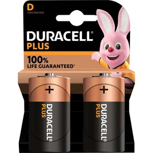 Duracell D Cell Plus Power 100% Batteries Pack of 2