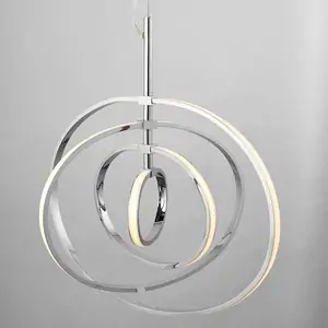 Endon Collection Lighting Avali LED Ceiling Pendant Chrome Plate & White Acrylic