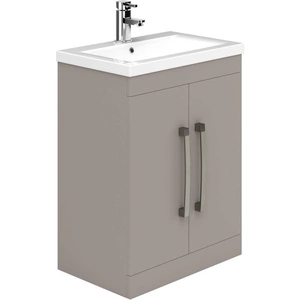 Essential Nevada 600mm Cashmere 2 Door Floor Standing Washbasin & Unit MDF EFP300CA