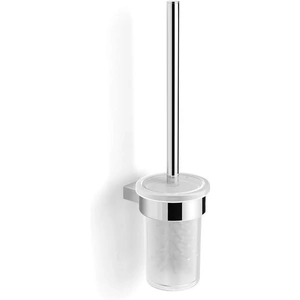 Essential Urban Toilet Brush & Holder With Glass & Brush Chrome Brass EA28025