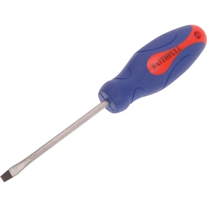 Faithfull Soft Grip Flared Slotted Tip Screwdriver 4mm 75mm