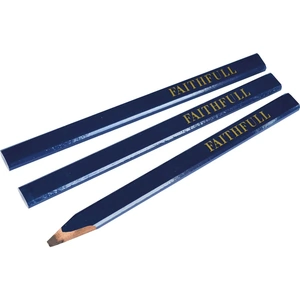 Faithfull Soft Carpenters Pencils Blue Pack of 3