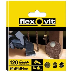 Flexovit Delta Hook & Loop Sanding Sheets 94mm Fine 120G (Pack 6)