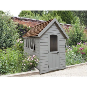 Forest Garden Forest Retreat Redwood Shed Pebble Grey - 8 x 5 ft