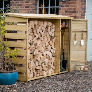 Forest Garden 6'5 x 2'3 Forest Pent Logstore with Tool Storage (2m x 0.7m)