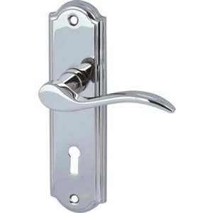Hafele Sywell Lever Handles With Backplates For Lever Lock Zinc Alloy Polished Chrome (Pair)