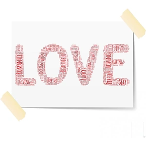 Happy Homewares Love Word Art, Wall Print | Valentine's or Anniversary Gift | A5 Print Only by Artizzan