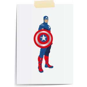 Happy Homewares Captain America Inspired Print | Avengers Wall Art | A5 Print Only by Artizzan
