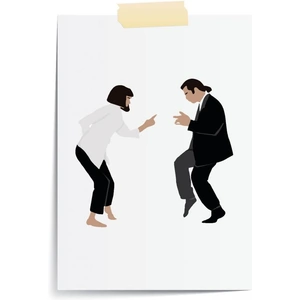 Happy Homewares Pulp Fiction Inspired Dancing Wall Art Print | A5 PRINT ONLY by Artizzan
