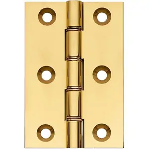 Brass Washered Butt Hinge - 76x51mm - Polished Brass - Pair - Hardware Solutions